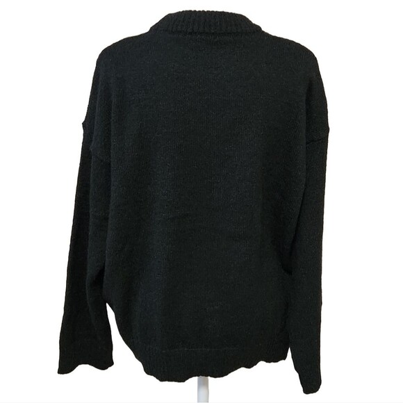 Wild Fable Oversize Black Red Cherry & Bow Sweater Women's XS Fuzzy Texture - Picture 5 of 11